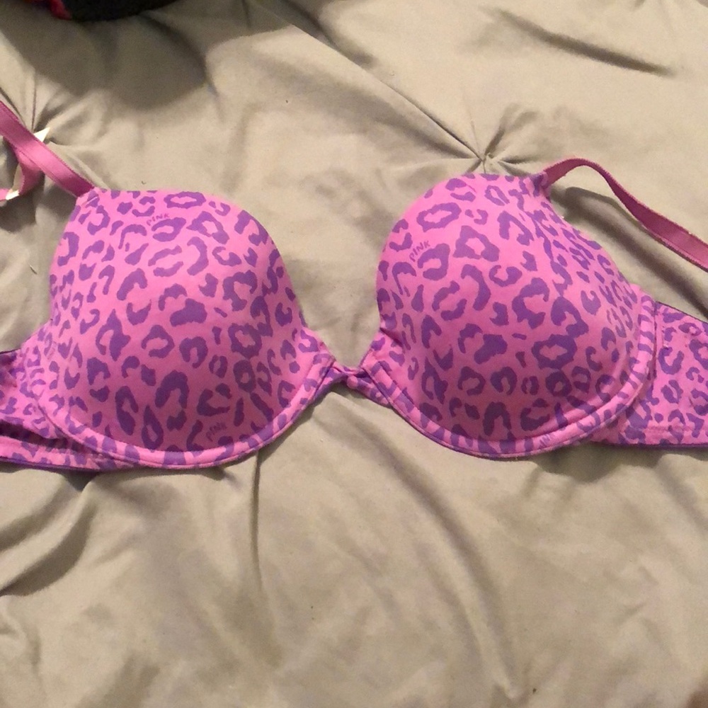 34 deep purple leopard pink bra